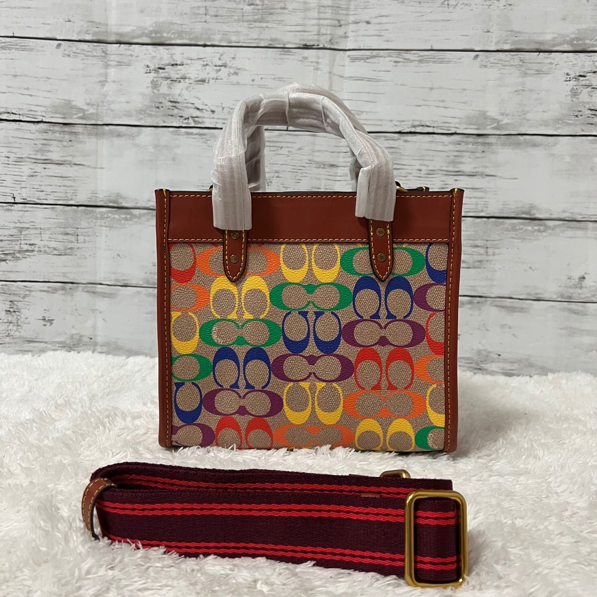 coach コーチ シグネチャー レインボー ミニバッグ 2way-