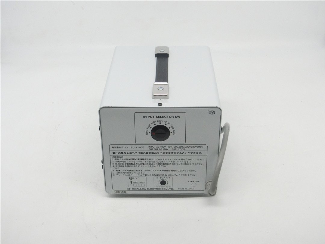 中古品 スワロー電機 海外用トランス(日本国内製品を海外で使用 中古品 スワロー電機 海外用トランス(日本国内製品を海外で使用