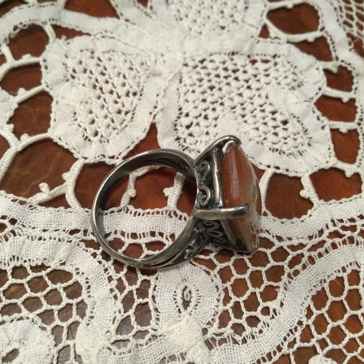  cheaply became! silver setting seat sa Filly n ok tagon ring size 13