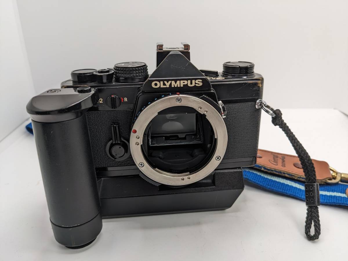 ★良品・動作確認済み★ オリンパス OLYMPUS OM-2 ブラック ボディ ★ Winder２, ストラップおまけ #1166_画像1