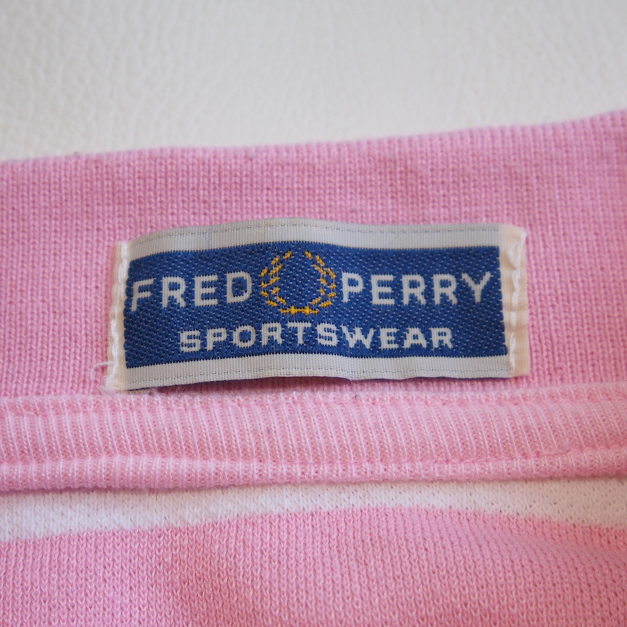 80s FRED PERRY Fred Perry k Lazy образец рубашка-поло * American Casual 80 годы Old 