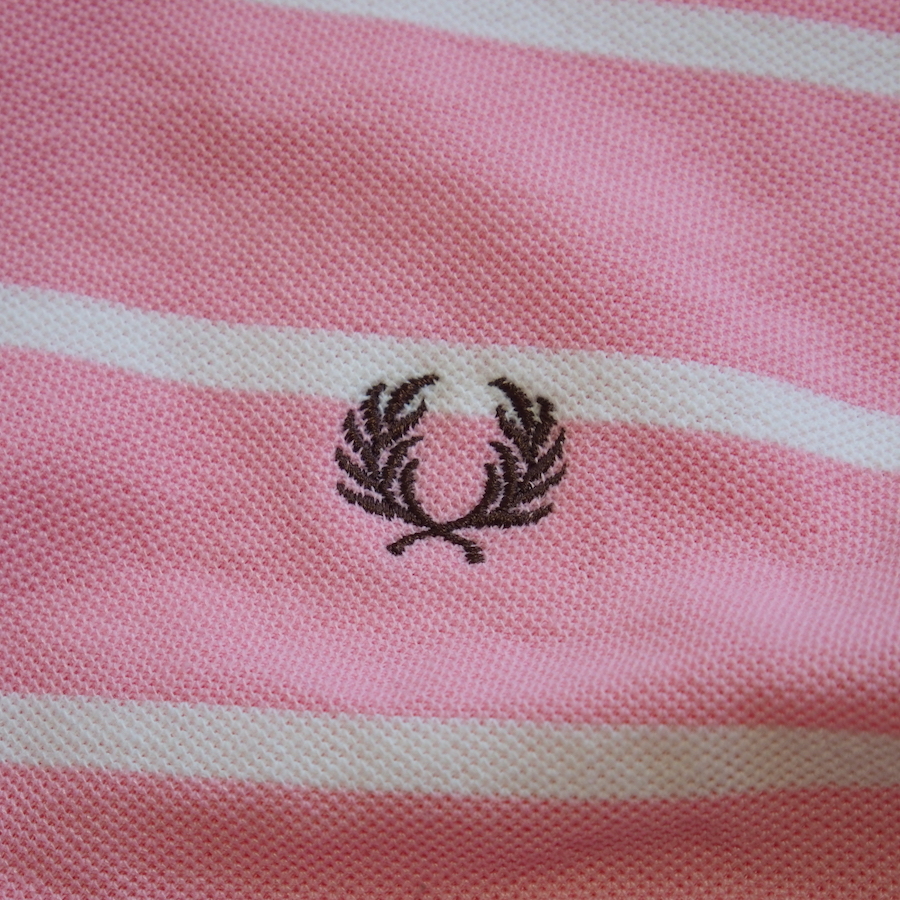 80s FRED PERRY Fred Perry k Lazy образец рубашка-поло * American Casual 80 годы Old 