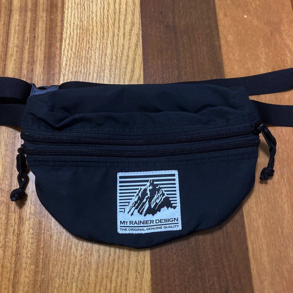 未使用保管極上品 デッドストックMT RAINIER DESIGN マウントレイニアデザイン ショルダーバッグ ウエストバック bk 黒 fabric made in usa_画像3