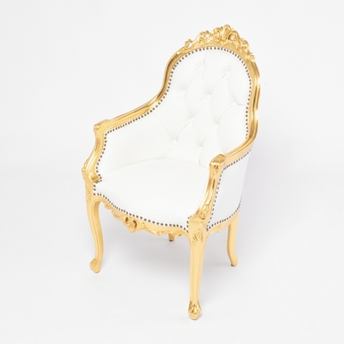 チェア アームチェア アンティーク調 椅子 いす ゴールドｘホワイト 本革 木製 猫脚 ロマンチック 姫系 シンフォニー 6093-N-10L16B_画像6