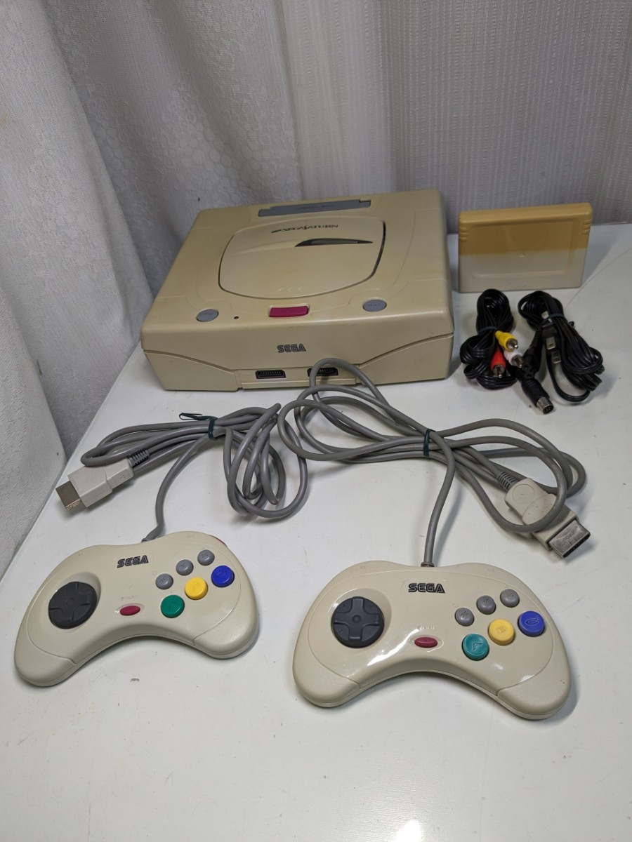 動作品 セガ sega セガサターン segasaturn hst-3220 中古品 純正コントローラー ×2 レトロゲーム retro game 送料無料 匿名配送_画像1