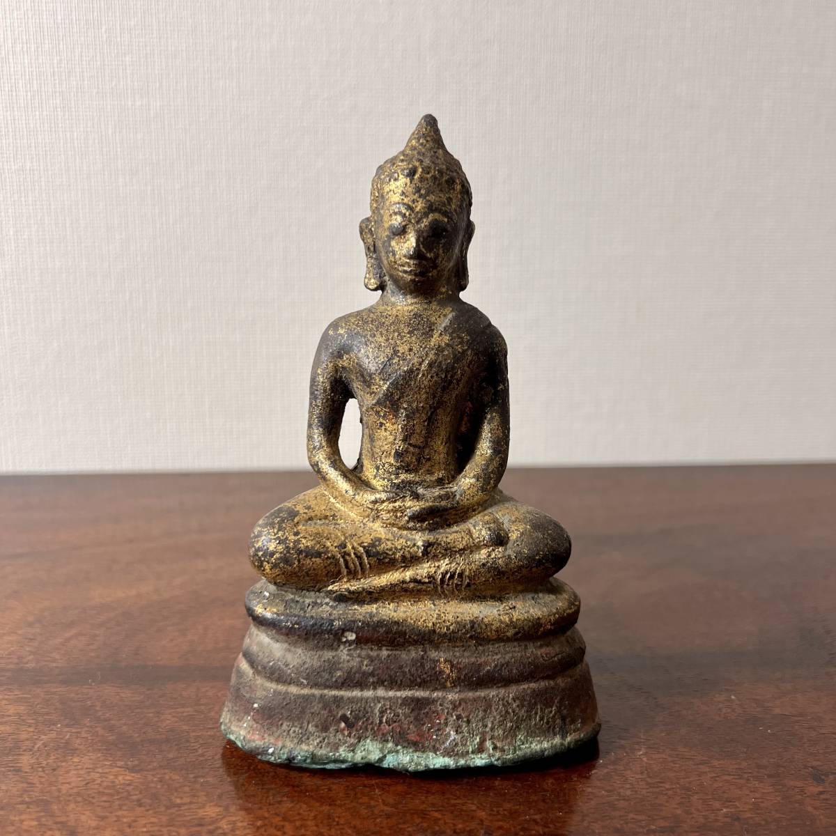 時代 泰国 仏教美術 金銅鍍金坐像 ⑥/チベット 密教 金銅仏 鍍金仏