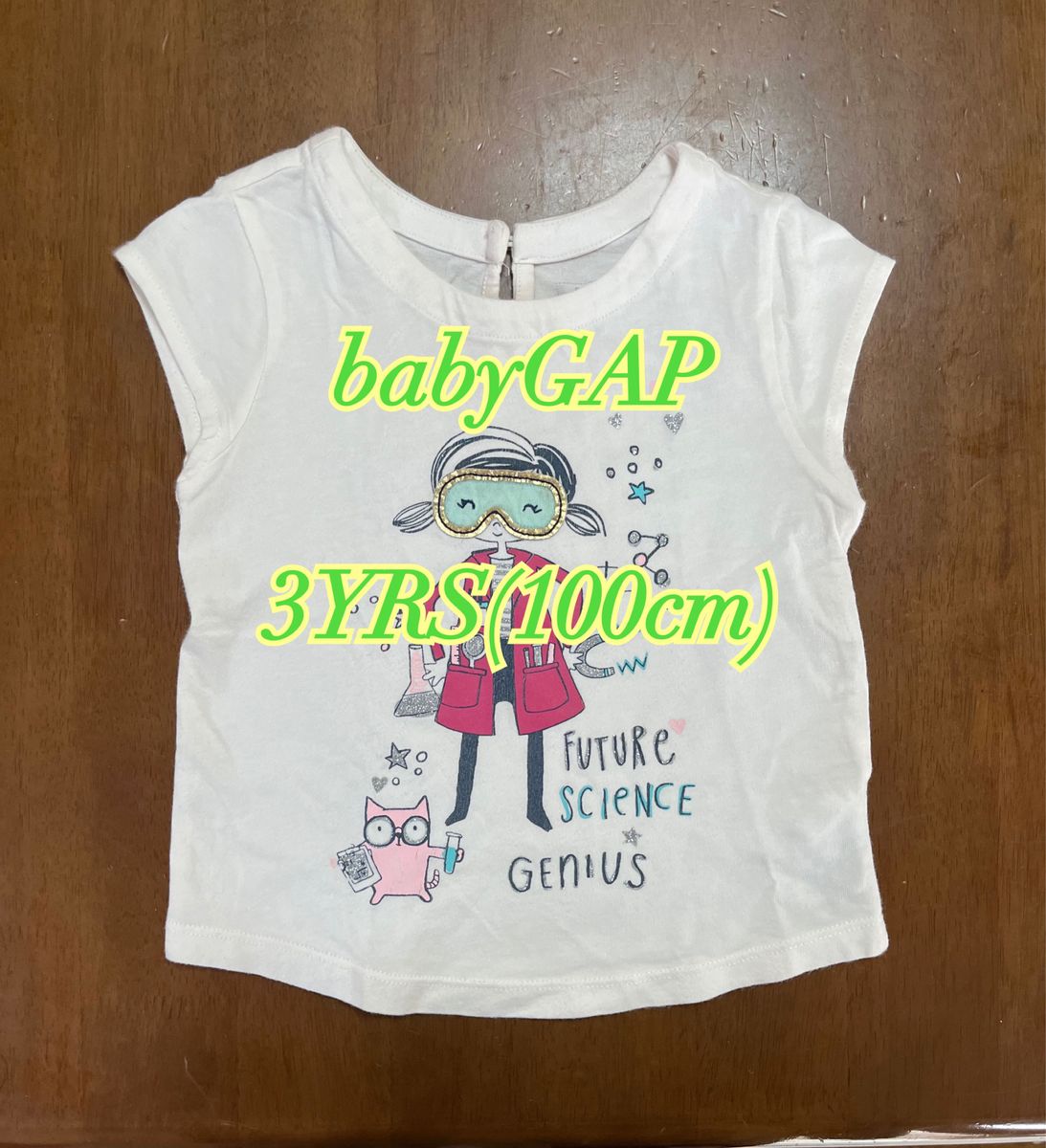 ［babyGAP］半袖Tシャツ　100cm 3YRS トップ　ホワイト　子供服　ベビー　キッズ