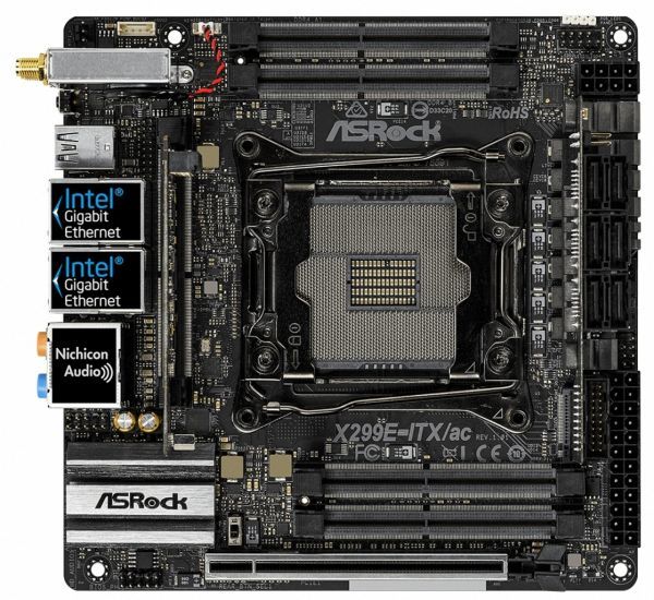 ASRock X299E-ITX/AC 未使用 LGA 2066 Intel X299 SATA 6Gb/s USB 3.1 Mini ITX Intel Motherboard_画像1