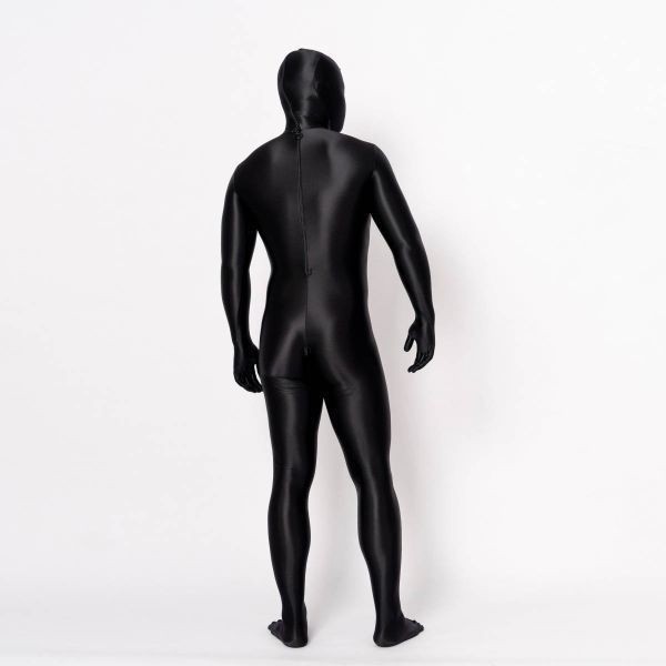 全身タイツ 超光沢 黒 男性女性兼用 Lサイズ ゼンタイ コスプレ ZENTAI レオタード ボディースーツ 仮装 イベント コスチューム 戦隊_画像2