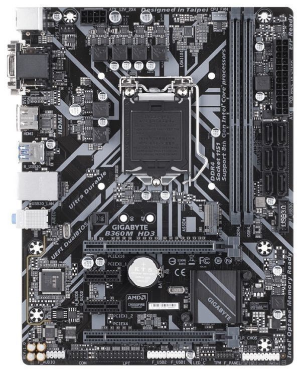 GIGABYTE B360M HD3 Intel B360 Socket LGA 1151 DDR4 Micro ATX Motherboard
