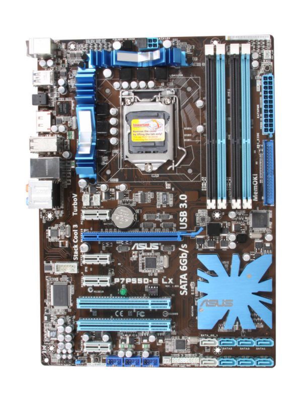 ASUSTeK ASUS P7P55D-E LX LGA 1156 Intel P55 SATA 6Gb/s USB 3.0 ATX Intel Motherboard