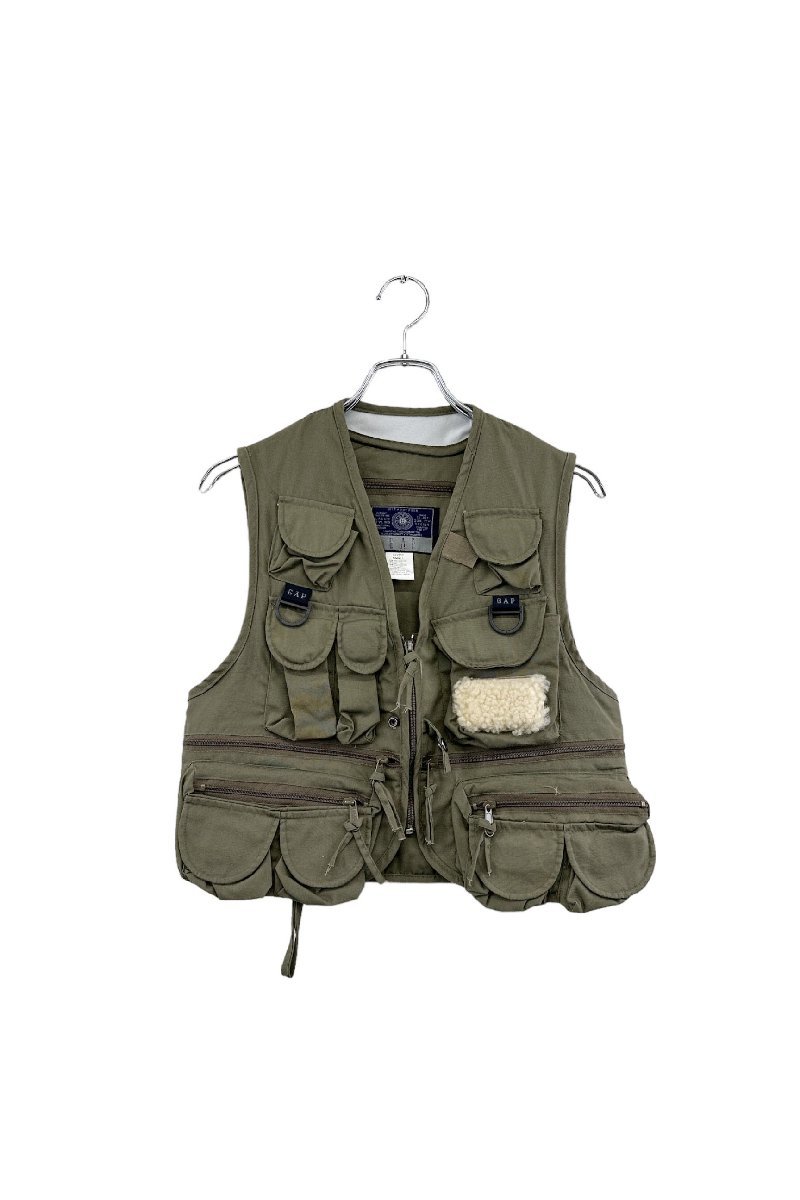 90's old GAP fishing vest ギャップ フィッシングベスト カーキ ヴィンテージの画像1