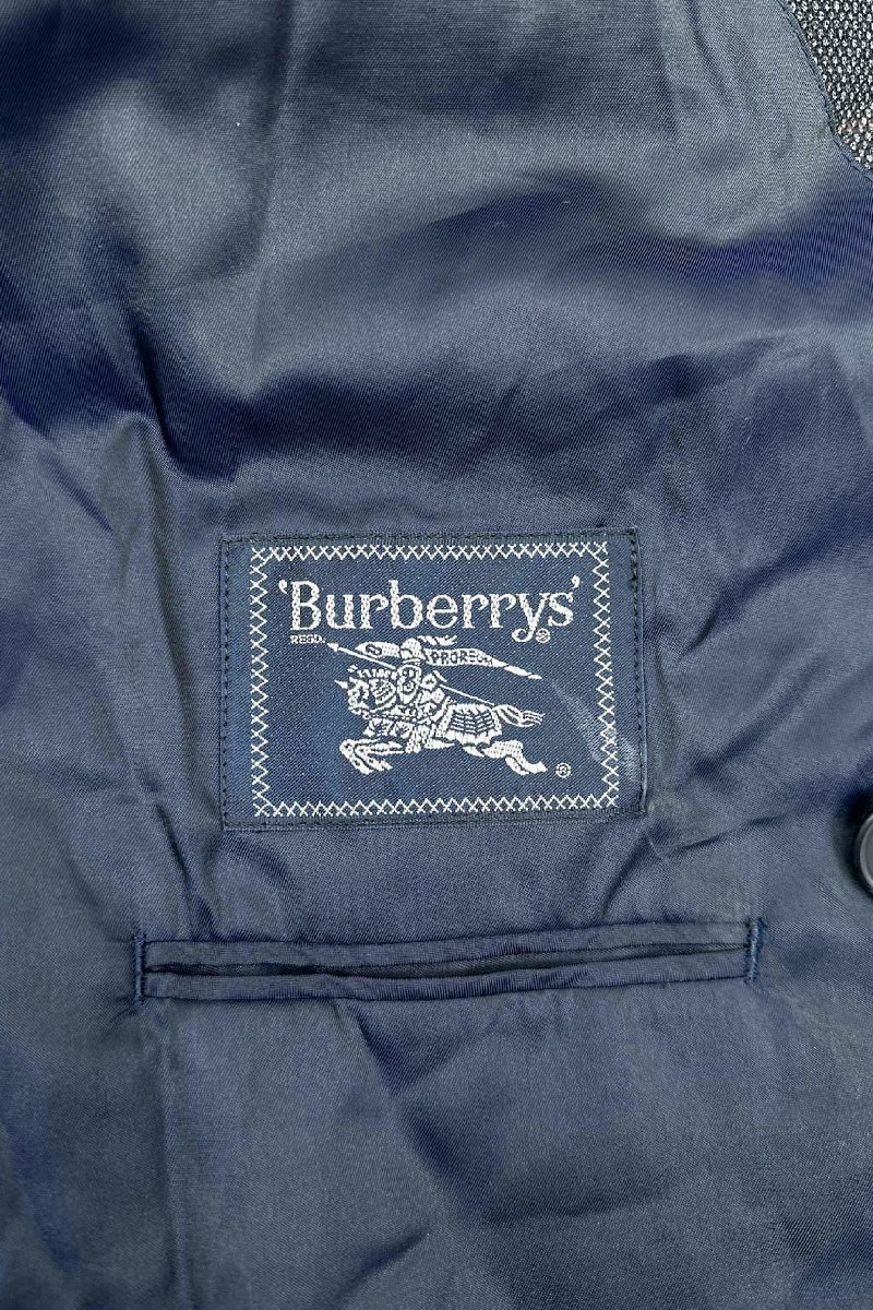 90‘s Burberrys' gray check jaclet バーバリーズ テーラードジャケット チェック柄 グレー ウール ヴィンテージ 6_画像3