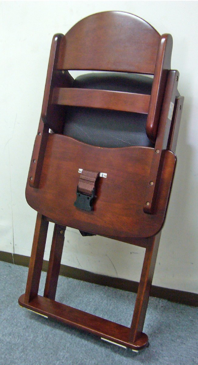 *KATOJI Kato ji wooden high chair baby chair step switch 4 step Brown [22501]used goods *