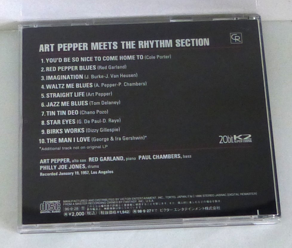 ★CD Art Pepper アート・ペッパー Meets The Rhythm Section USED品★_画像2