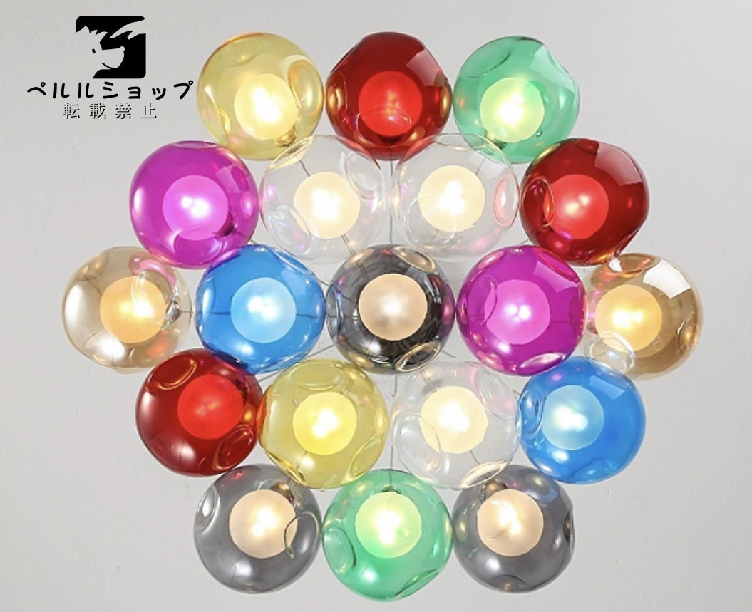 高級感満載 シャンデリア 照明 LED電球対応 19灯 12畳 16畳 透明 ガラスボール ペンダントライト シャンデリアLEDランプ A2_画像2