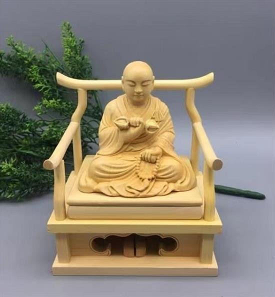極上品 空海 弘法大師座像 木彫仏像 仏教美術 精密細工-