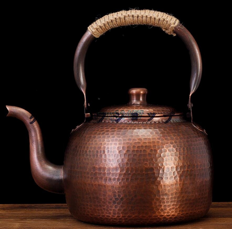 急須 大容量銅壺 古風銅瓶 やかん 提梁壺 茶壺 煮茶壷 茶道具 銅びん 5000ML