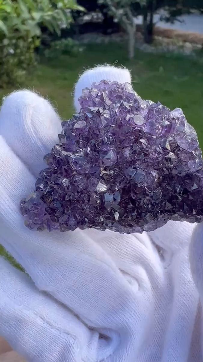 A143フラワーアメジスト 水晶さざれ石100g セット