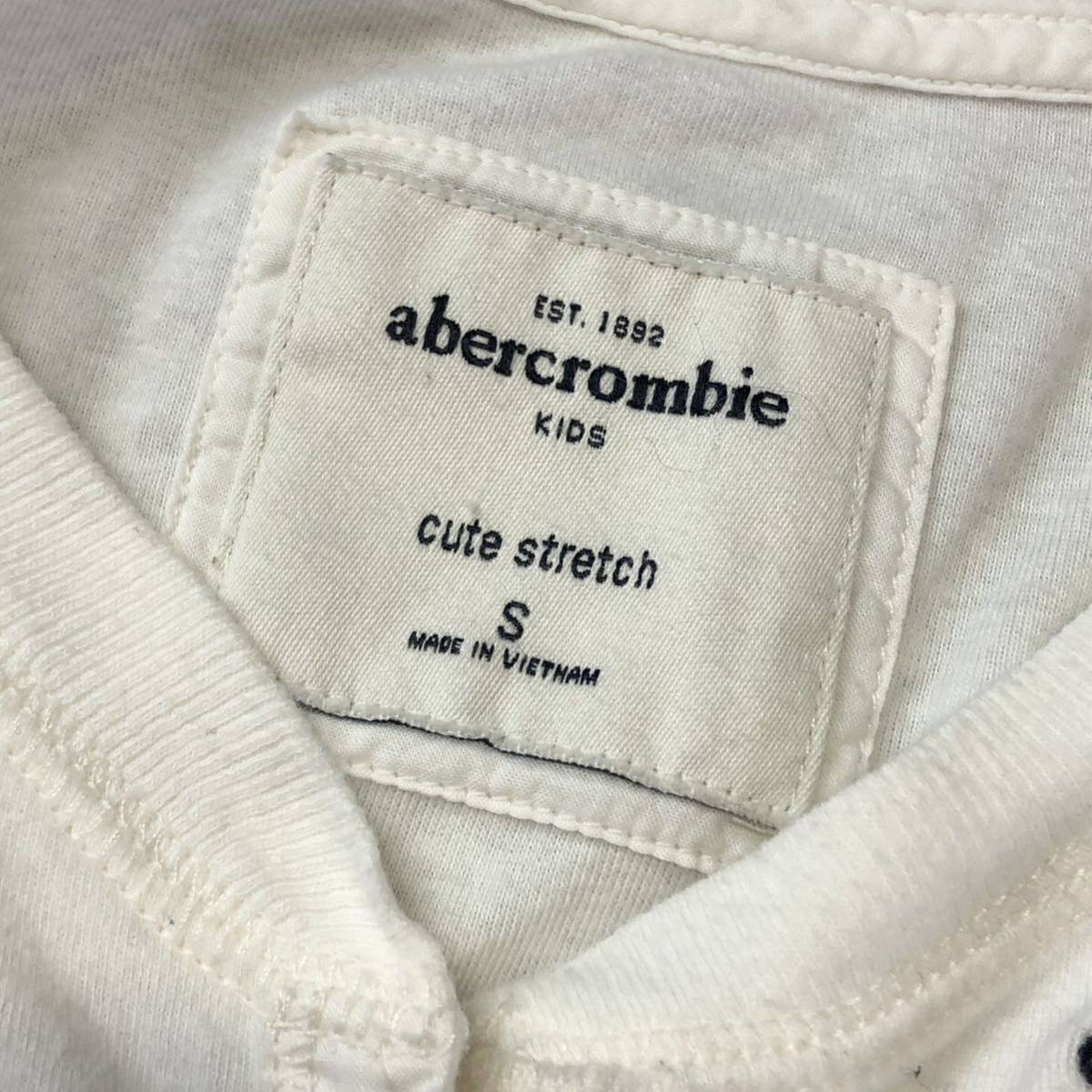 Aberarombie＆FITCH アバクロンビー&フィッチ　アバクロ　cutestretch ヘンリーシャツ　カットソー　ワンポイント　ホワイト キッズサイズS_画像7