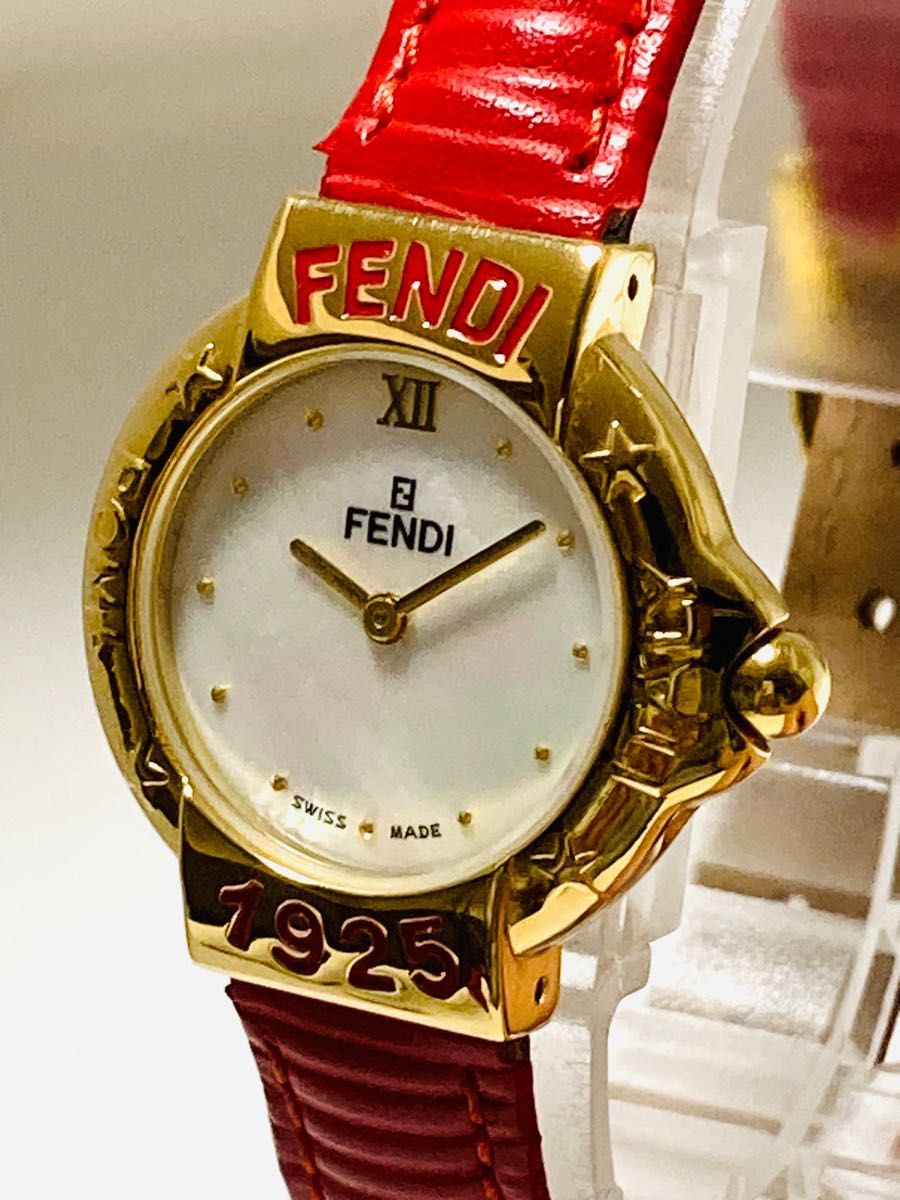 【付属品有】 FENDI フェンディ　電池新品　シェル文字盤　レディース腕時計　