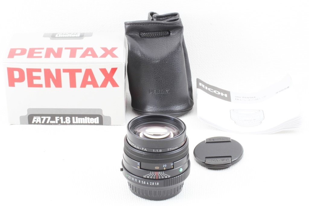 極上品◆PENTAX ペンタックス SMC FA 77mm F1.8 AL Limited◆単焦点レンズ/元箱,ケース a-9749