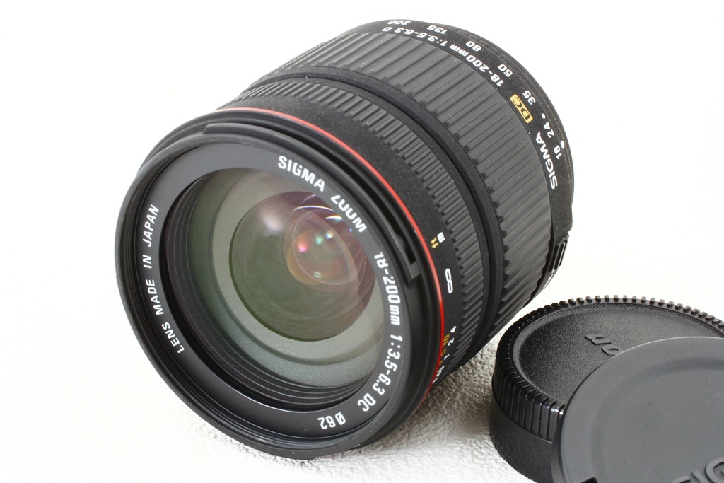 極上品◆SIGMA シグマ AF 18-200mm F3.5-6.3 DC Nikonニコン◆大人気ズームレンズA2121_外観、光学系共に極上品コンディション！