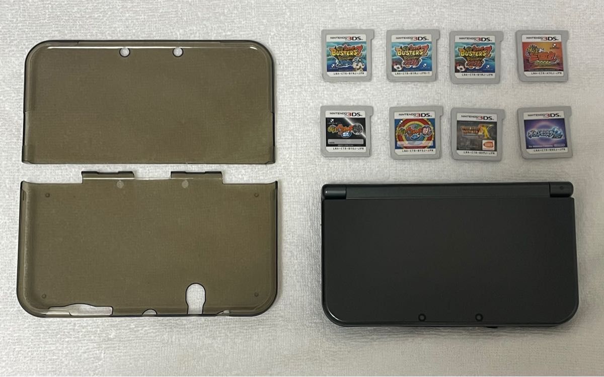 New Nintendo 3DSLL メタリックブラック＆ソフト8点＆カバーケース