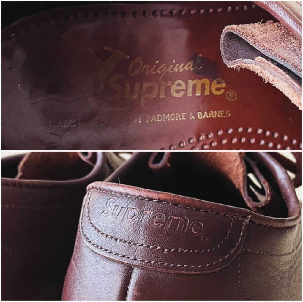 現品限り希少 used古着 Supreme シュプリーム PADMORE&BARNES パドモア&バーンズ メンズ シューズ レザー ブラウン クラークス 革靴 別注_画像2