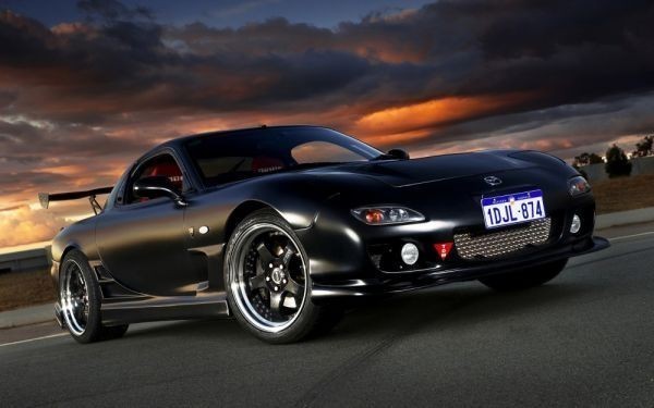  Mazda RX-7(3 generation )FD3S type tuning car black picture manner wallpaper poster extra-large wide version 921×576mm( is ... seal type )007W1