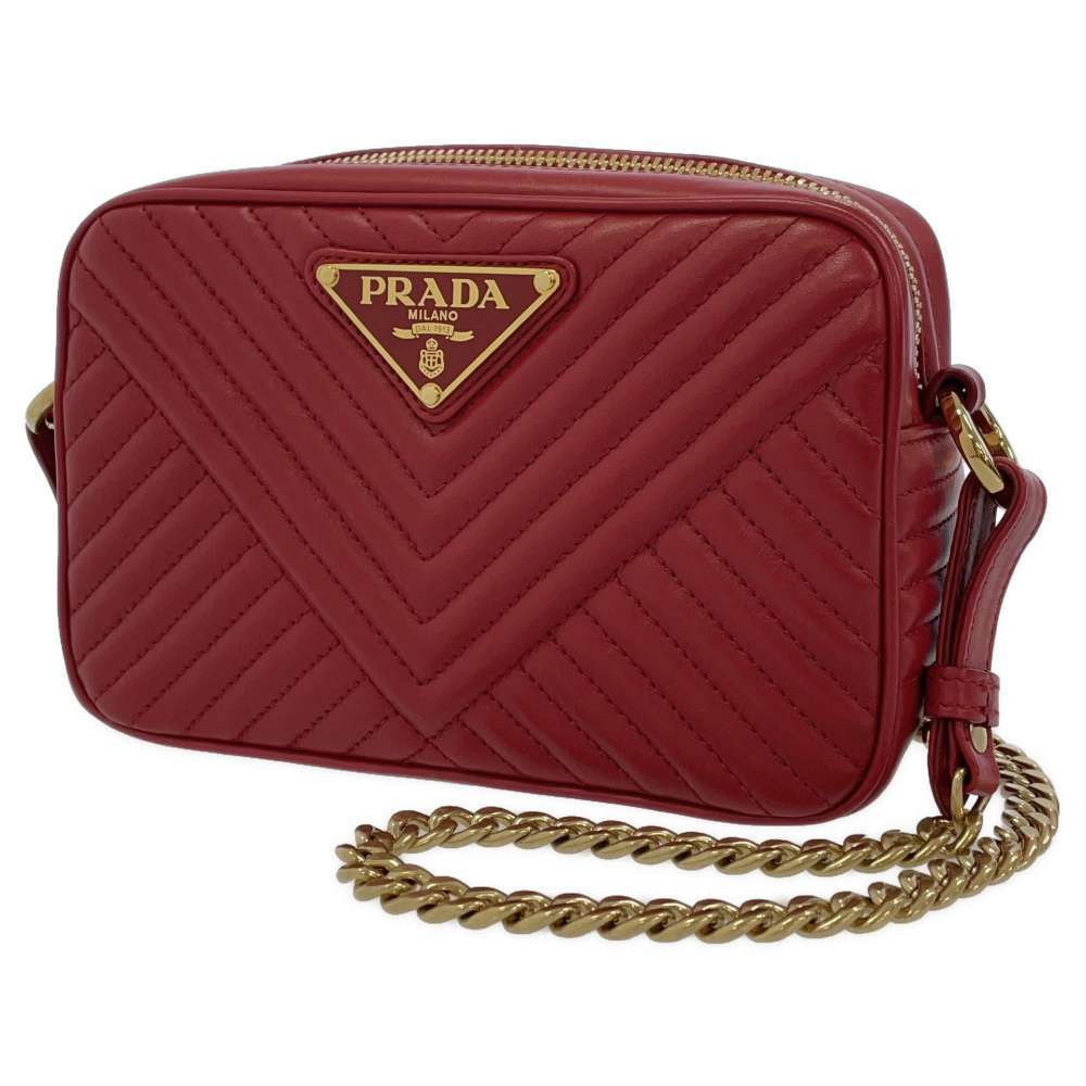 【即出荷】 プラダ チェーンショルダーバッグ Vステッチ レザー 1BH102 PRADA バッグ 【安心保証】 ショルダーバッグ 【即出荷】 プラダ チェーンショルダーバッグ Vステッチ レザー 1BH102 PRADA バッグ 【安心保証】 ショルダーバッグ