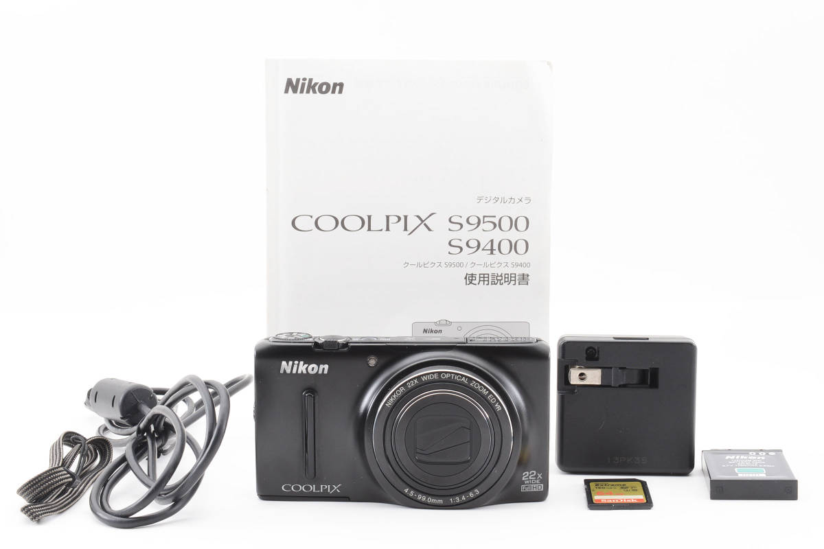 ブランド雑貨総合 【良品】ニコン Nikon マットブラック S9500 COOLPIX