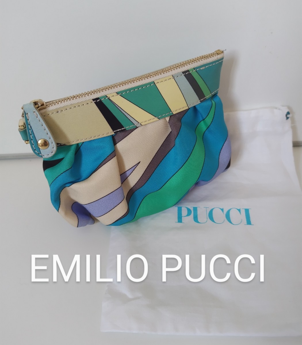 EMILIO PUCCI / エミリオ プッチ レザー使い コスメポーチ ミニバッグ 化粧ポーチ