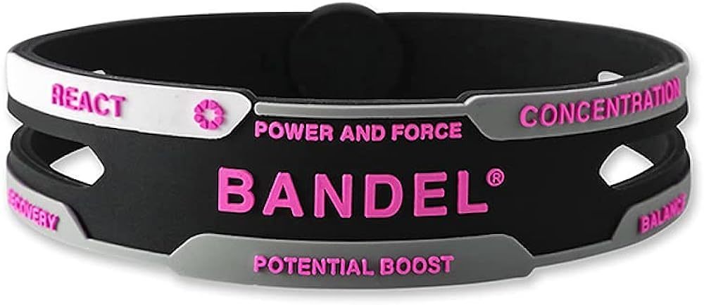 新品 送料無 正規品 BANDEL Ｍサイズ バンデル REACT リアクトブレスレット ブラック ピンク 黒 ブレス パワーバランス コーティングの画像1