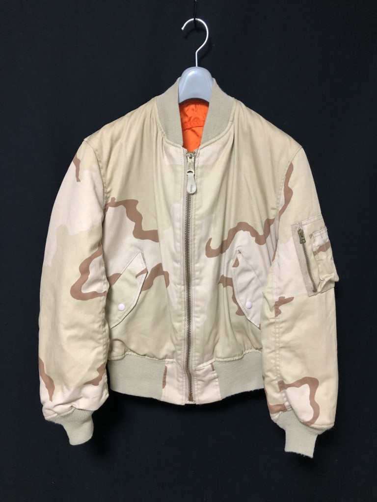 USA製 90s ヴィンテージ◆ALPHA INDUSTRIES アルファ【コーヒーステイン デザートカモ】MA-1 フライトジャケット M _画像1