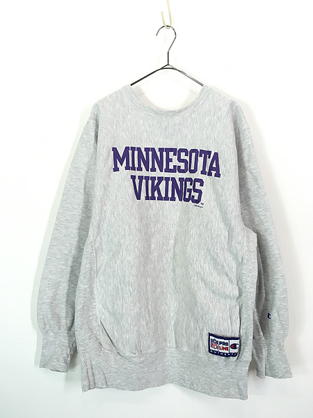 古着 90s USA製 Champion Reverse Weave NFL Minnesota Vikings バイキングス リバース スウェット XL 古着