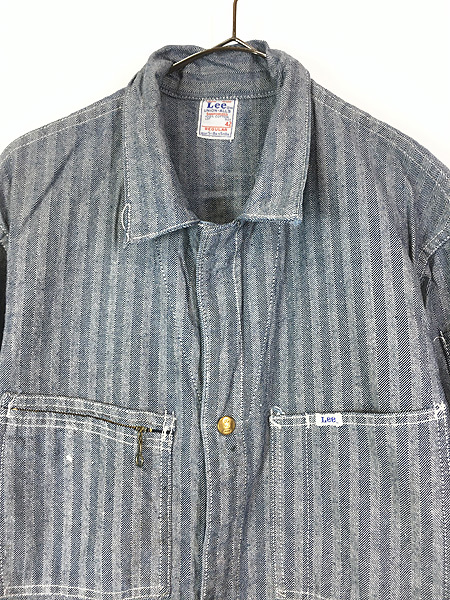 古着 60s USA製 Lee Union-Alls ヘリンボーン デニム ワーク オールインワン つなぎ 42_画像2