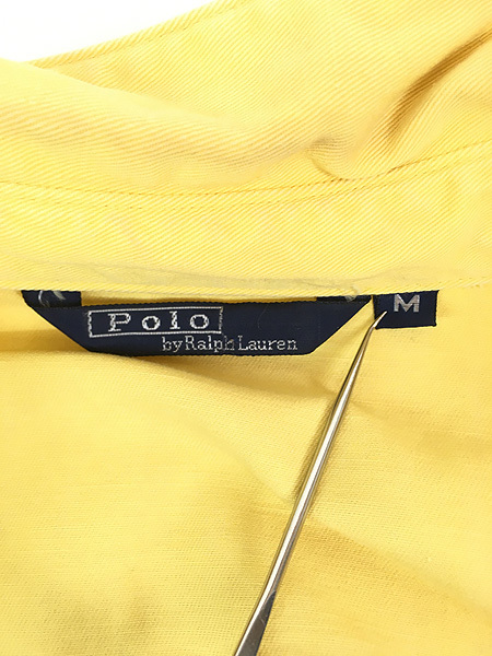 古着 90s USA製 Polo Ralph Lauren チンスト コットンツイル スウィング トップ ジャケット 黄 M 古着_画像9