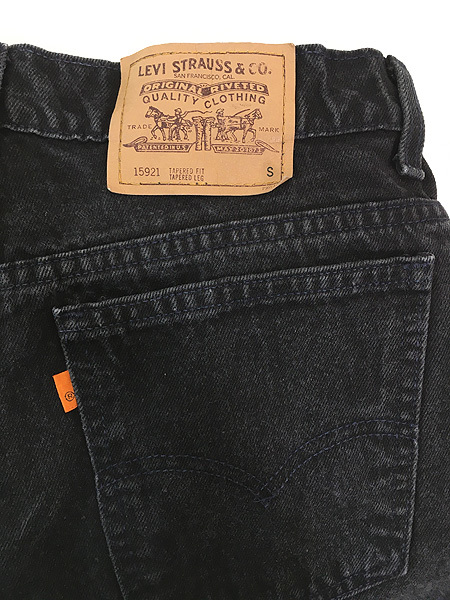 レディース 古着 90s USA製 Levi's 15921 ブラック デニム パンツ ジーンズ テーパード W28 L30 古着_画像6