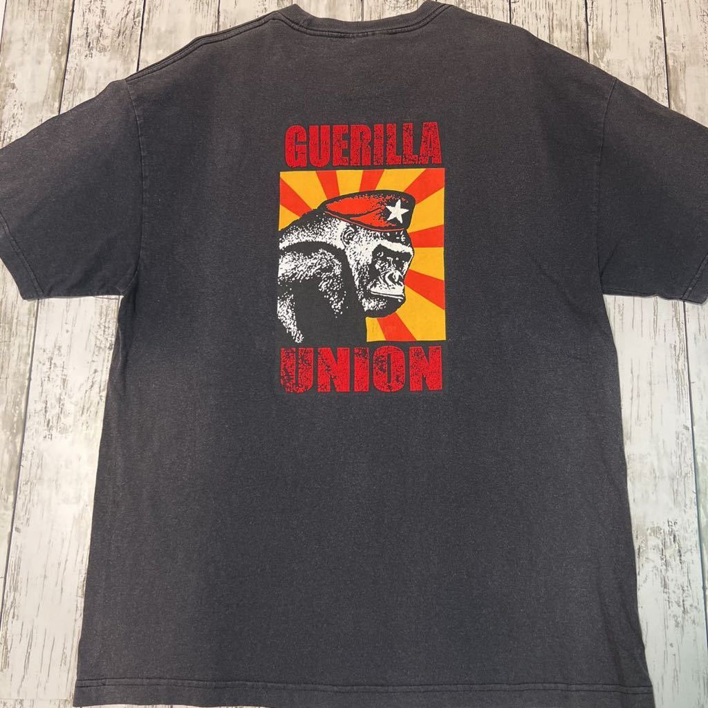 00s USA製 GUERILLA UNION フェード ロゴ プリント ビンテージ 半袖Tシャツ
