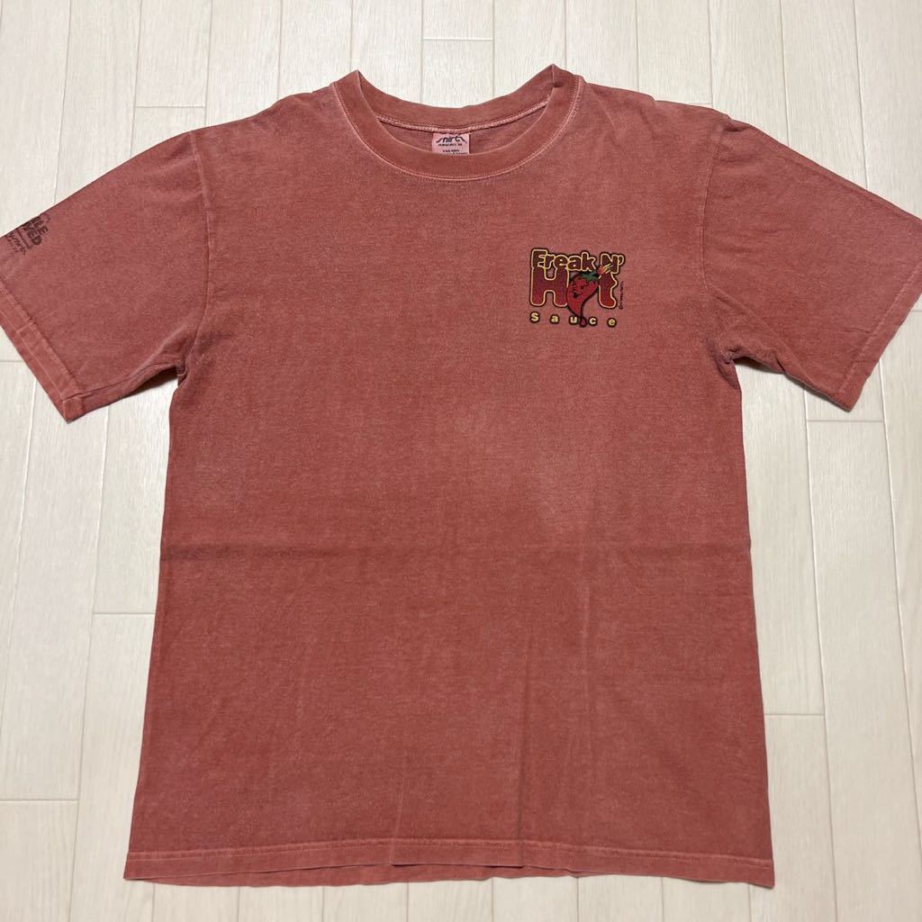 crazy shirts クレイジーシャツ HAWAII 64' Freak N' Hot Sauce CHILE DYED 唐辛子染め 両面 プリント ビンテージ 半袖Tシャツ_画像2