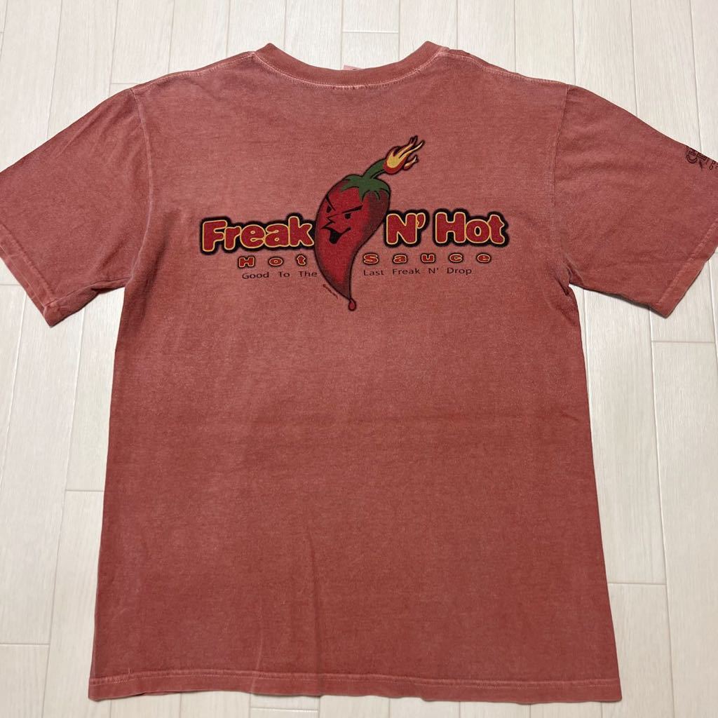 crazy shirts クレイジーシャツ HAWAII 64' Freak N' Hot Sauce CHILE DYED 唐辛子染め 両面 プリント ビンテージ 半袖Tシャツ_画像1