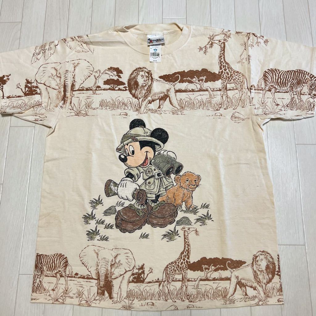 デッドストック 値札付き 90s USA製 WALT DISNEY WORLD ディズニーワールド Mickey ミッキープリント ビンテージ 半袖Tシャツ