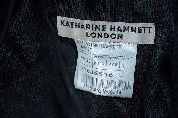 *[ внутренний стандартный товар редкий ]KATHARINE HAMNETT LONDON ( Katharine Hamnett London )pi-k гонг peru tailored jacket L темный темно-синий 