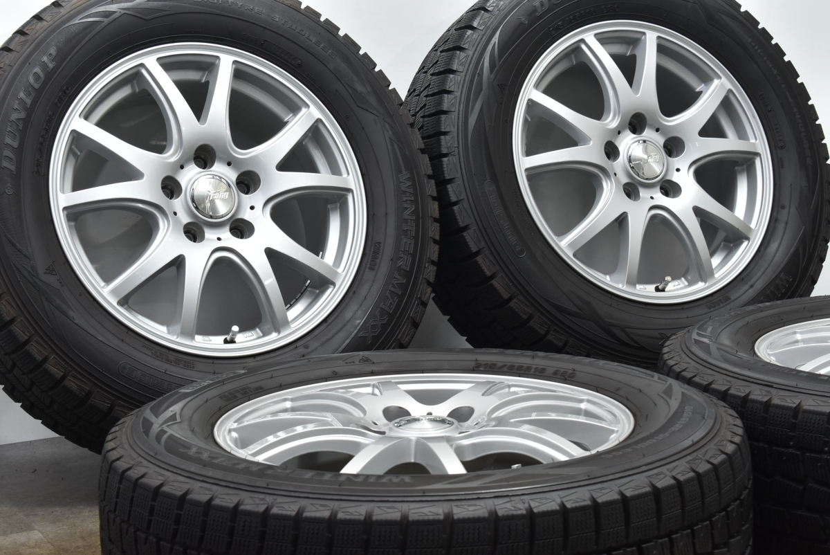 【程度良好品】Weds ファング 16in 6.5J +53 PCD114.3 ダンロップ ウインターマックス WM01 215/65R16 C-HR エスティマ オデッセイ 即納可_画像2