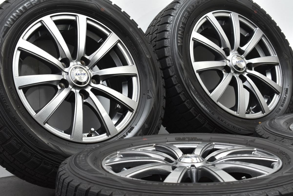 【程度良好品】ZACK 15in 6J +48 PCD114.3 ダンロップ ウインターマックス WN01 195/65R15 ノア ヴォクシー ステップワゴン セレナ リーフ_画像2