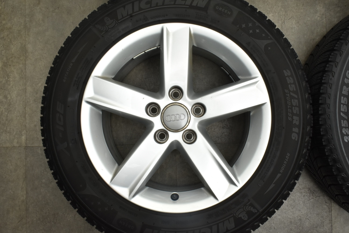 【正規品】アウディ B8 A4 純正 16in 7J +46 PCD112 ミシュラン X-ICE XI3 225/55R16 品番:8K0071496 ノーマル戻し 交換用 送料無料_画像3