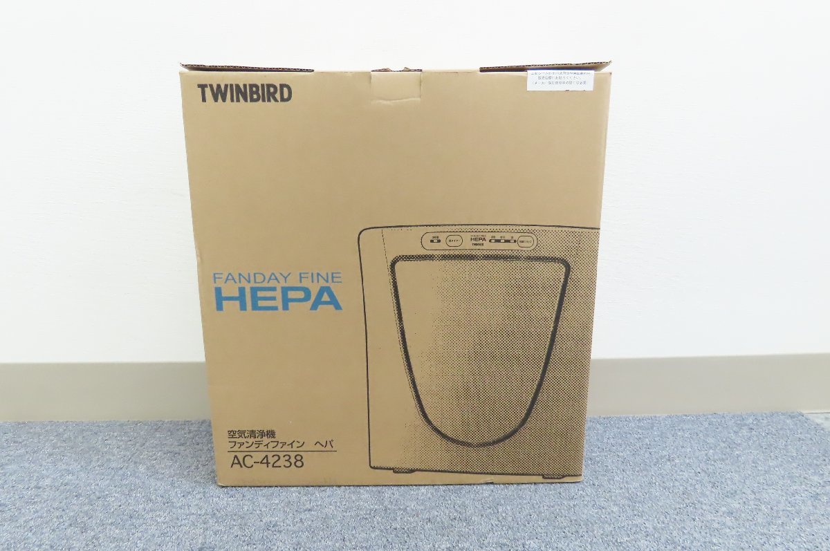 未使用品☆TWINBIRD/ツインバード AC-4238 空気清浄機 HEPAフィルター 脱臭 最大12畳まで対応 タイマー付き_画像2