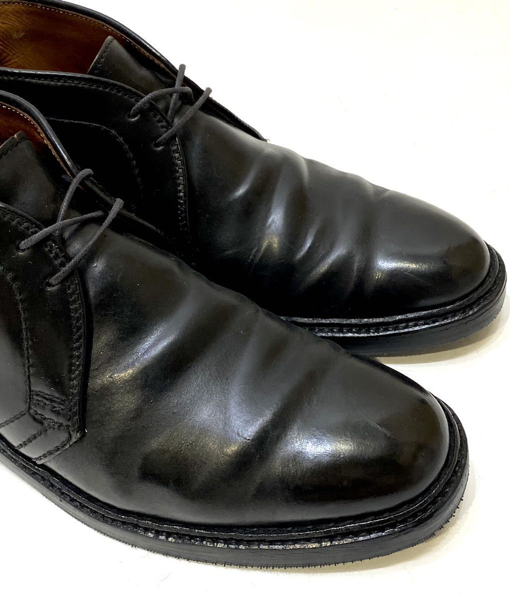 ALDEN #1359 コードバンレザー チャッカブーツ オールデンcordovan chukka boots メンズ 7D 25cmブラック 黒 レザーシューズ 革靴 _画像5