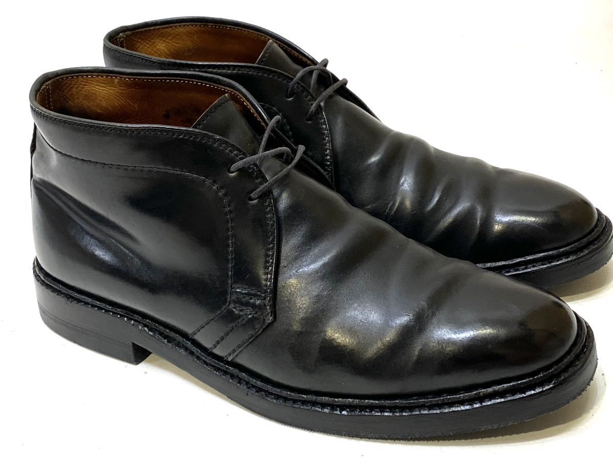 ALDEN #1359 コードバンレザー チャッカブーツ オールデンcordovan chukka boots メンズ 7D 25cmブラック 黒 レザーシューズ 革靴 _画像3